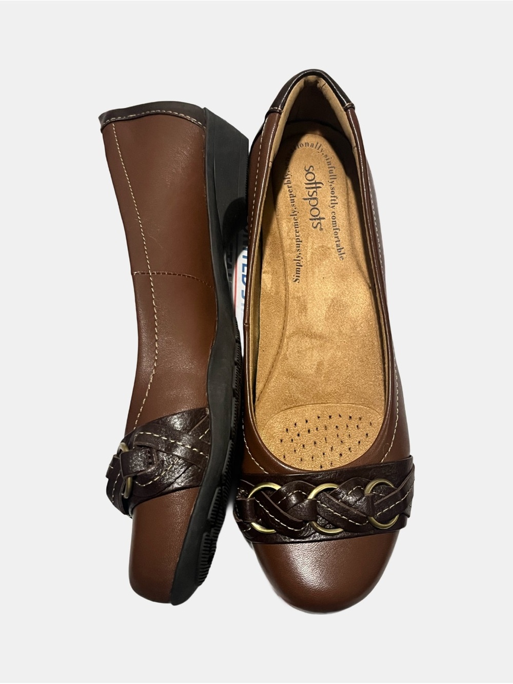 Softspots Posie Women Slip-on Leather Flats (751800) 11M Two-toned Brown